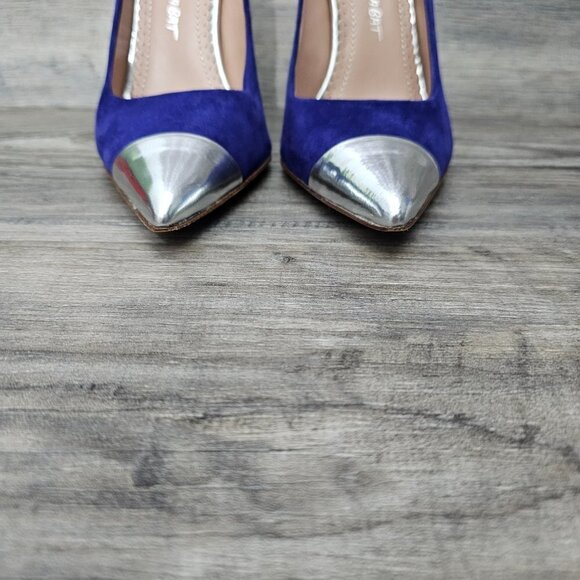 JEAN-MICHEL Eris CAZABAT Suede Metallic Pointed-Toe Pumps - Picture 8 of 12